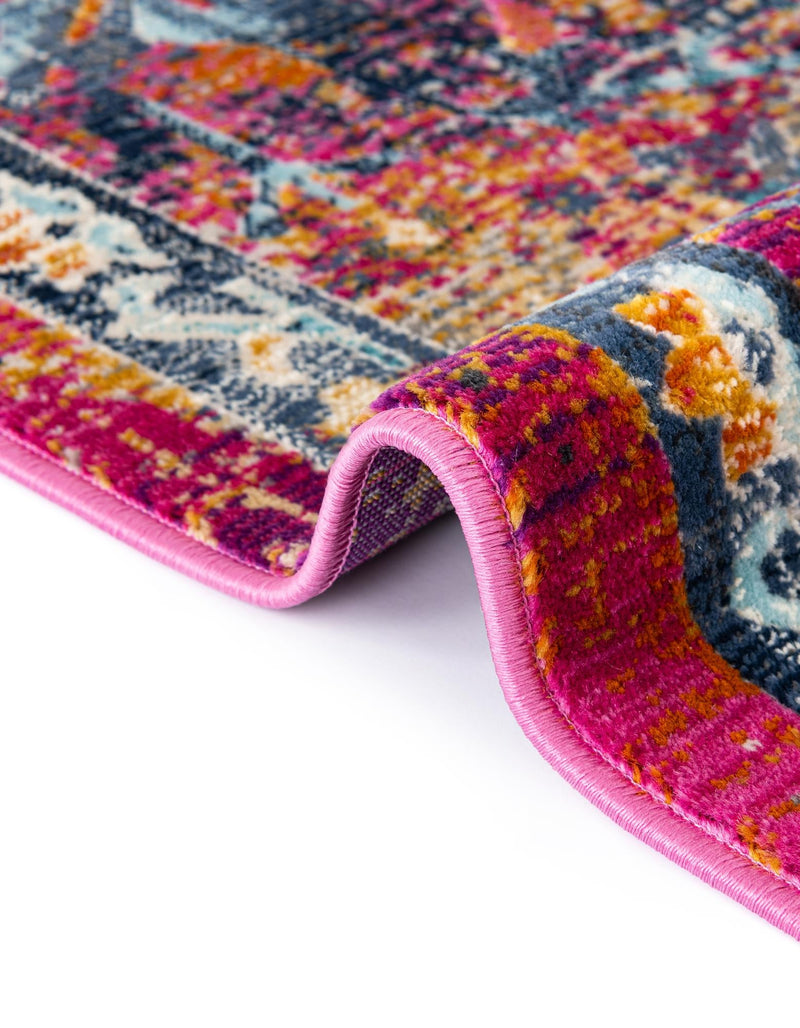 Prague Tapestry Collection Area Rug - Moravia Rectangle Fuchsia lifestyle 20