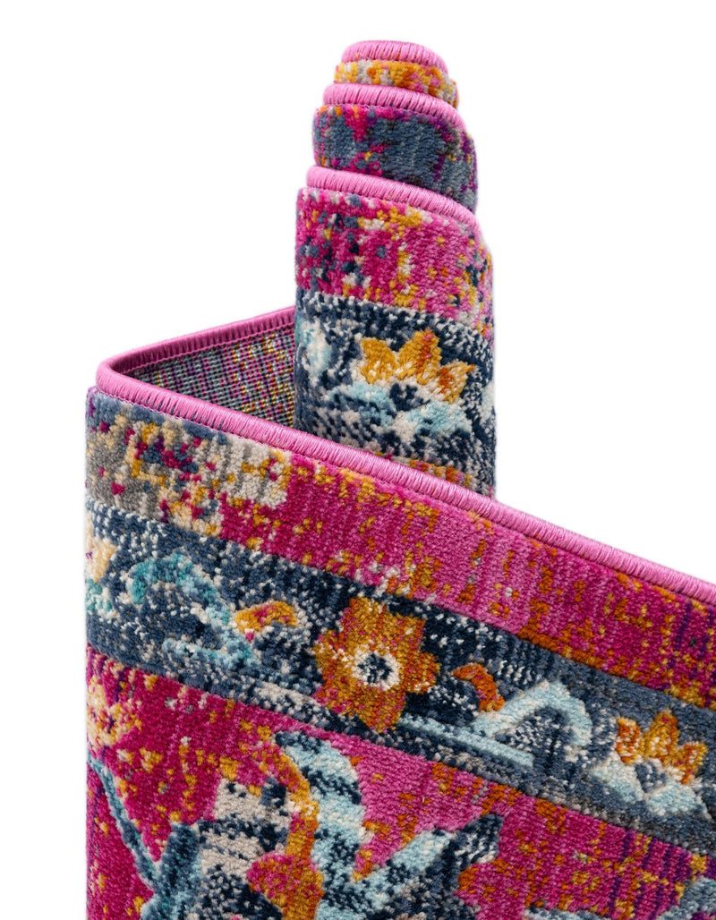 Prague Tapestry Collection Area Rug - Moravia Rectangle Fuchsia lifestyle 22