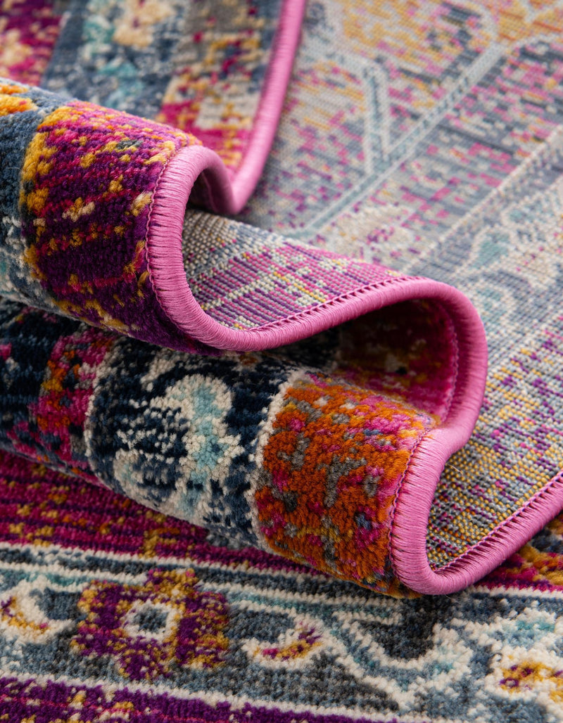 Prague Tapestry Collection Area Rug - Moravia Rectangle Fuchsia lifestyle 26