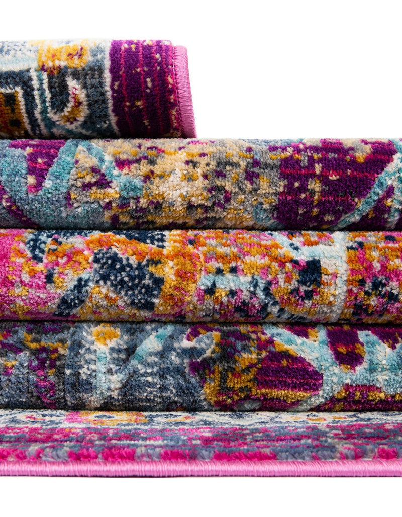 Prague Tapestry Collection Area Rug - Moravia Rectangle Fuchsia lifestyle 28