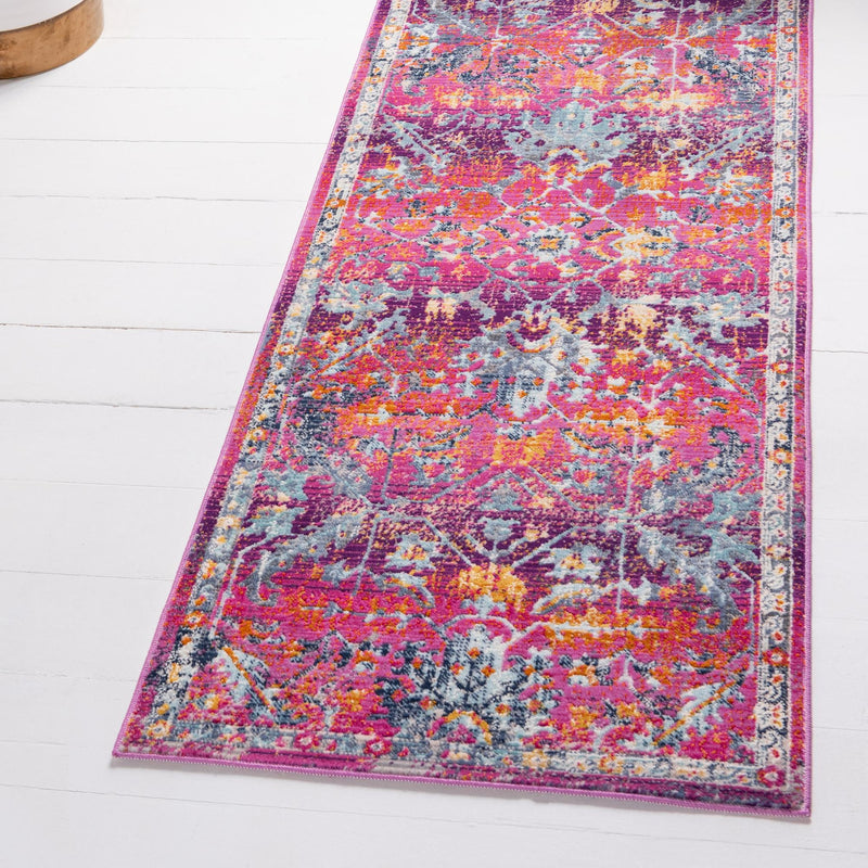 Prague Tapestry Collection Area Rug - Moravia Runner Fuchsia lifestyle 35