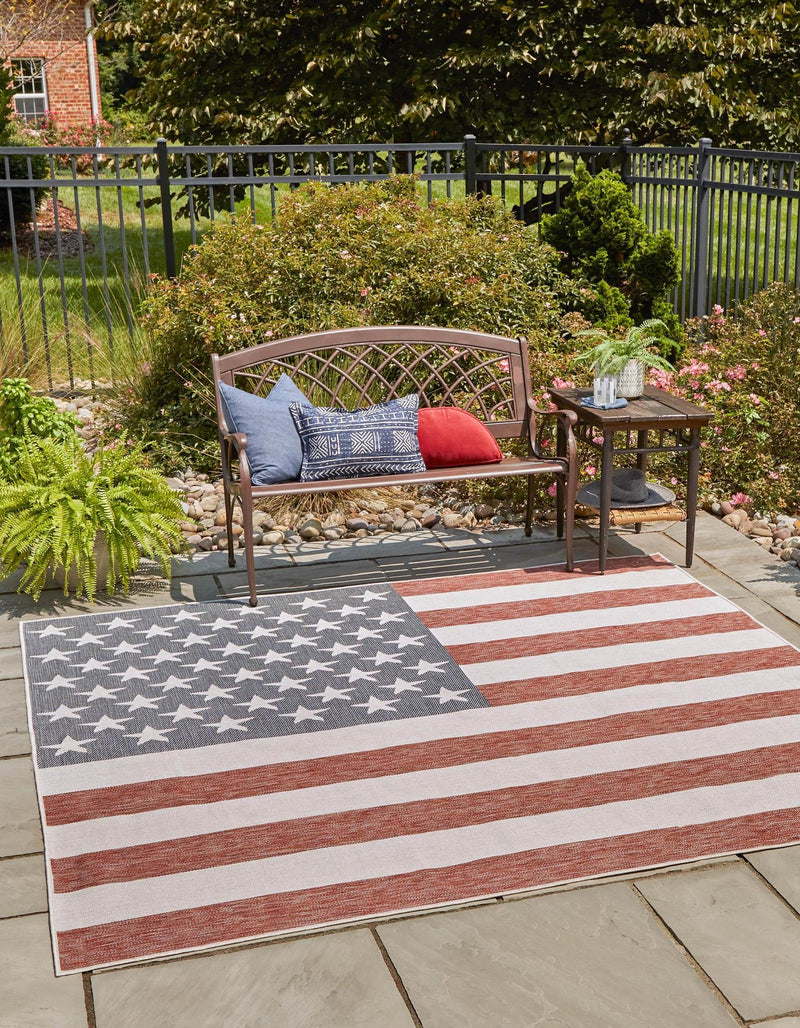 Urban Oasis Rugs Collection Area Rug - Boardwalk Square Red lifestyle 0