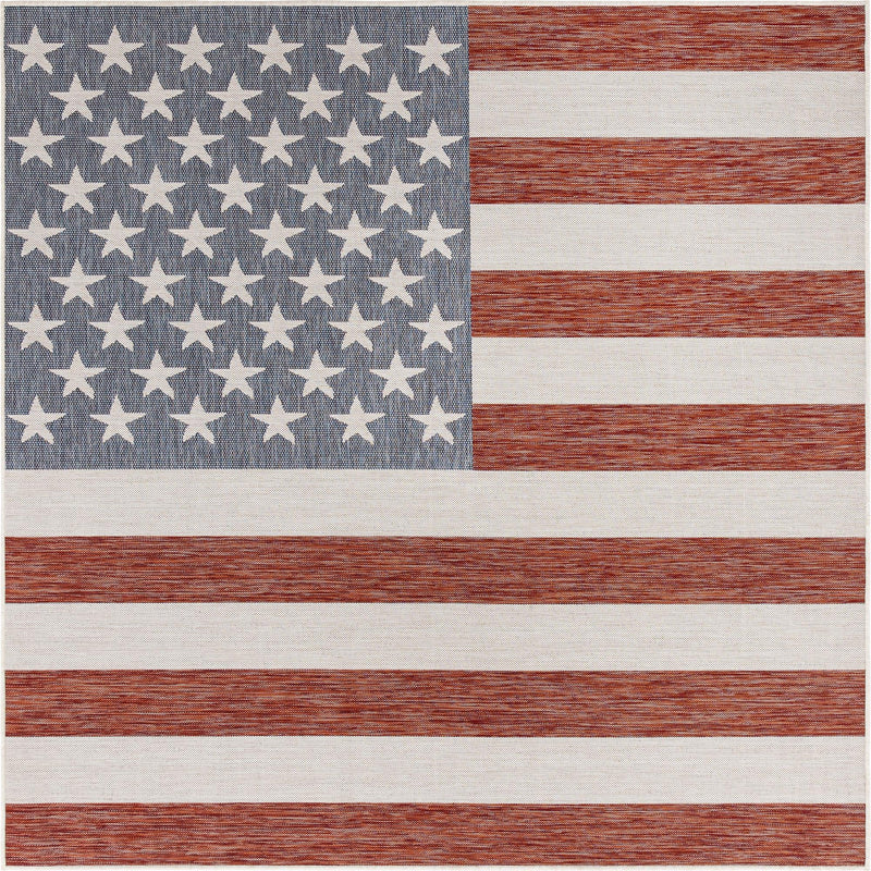 Urban Oasis Rugs Collection Area Rug - Boardwalk Square Red Main
