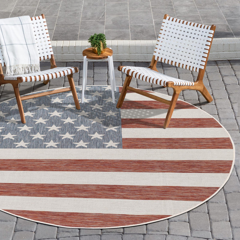 Urban Oasis Rugs Collection Area Rug - Boardwalk Round Red lifestyle 0