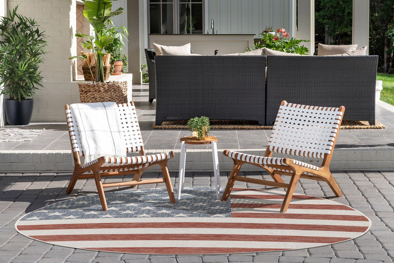 Urban Oasis Rugs Collection Area Rug - Boardwalk Round Red lifestyle 2