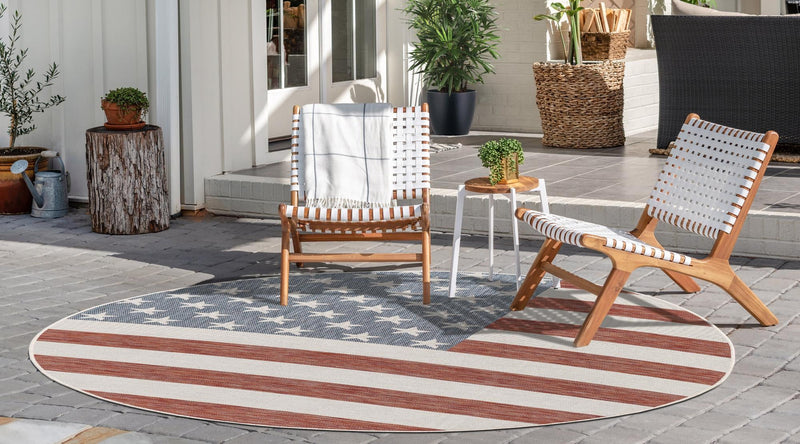 Urban Oasis Rugs Collection Area Rug - Boardwalk Round Red lifestyle 3