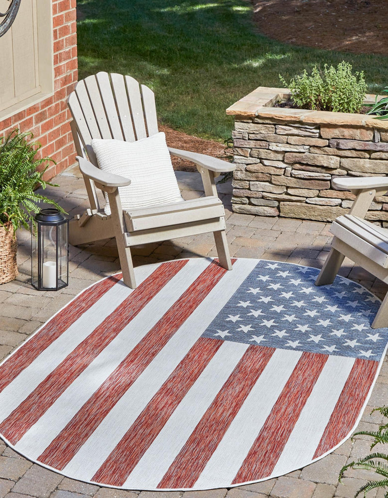 Urban Oasis Rugs Collection Area Rug - Boardwalk Oval Red lifestyle 0