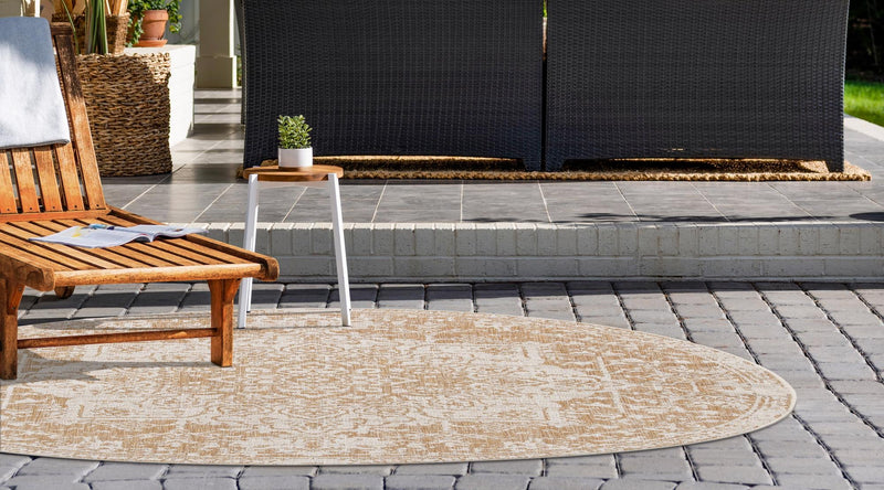 Urban Oasis Rugs Collection Area Rug - Penthouse (Beige) Round Beige lifestyle 2