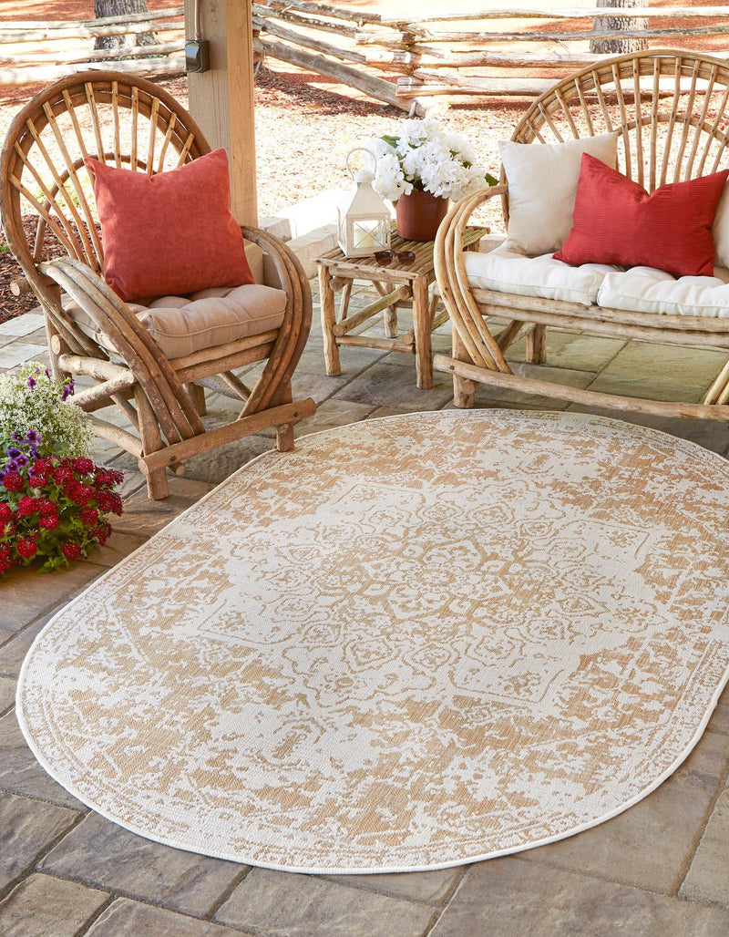 Urban Oasis Rugs Collection Area Rug - Penthouse (Beige) Oval Beige lifestyle 0