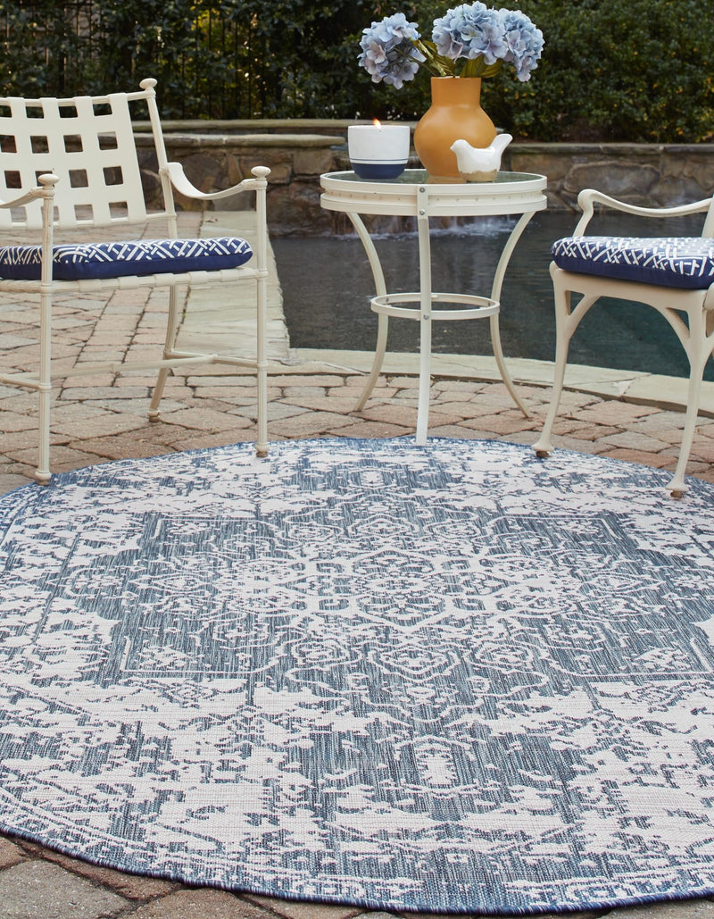 Urban Oasis Rugs Collection Area Rug - Penthouse (Blue) Oval Blue lifestyle 2