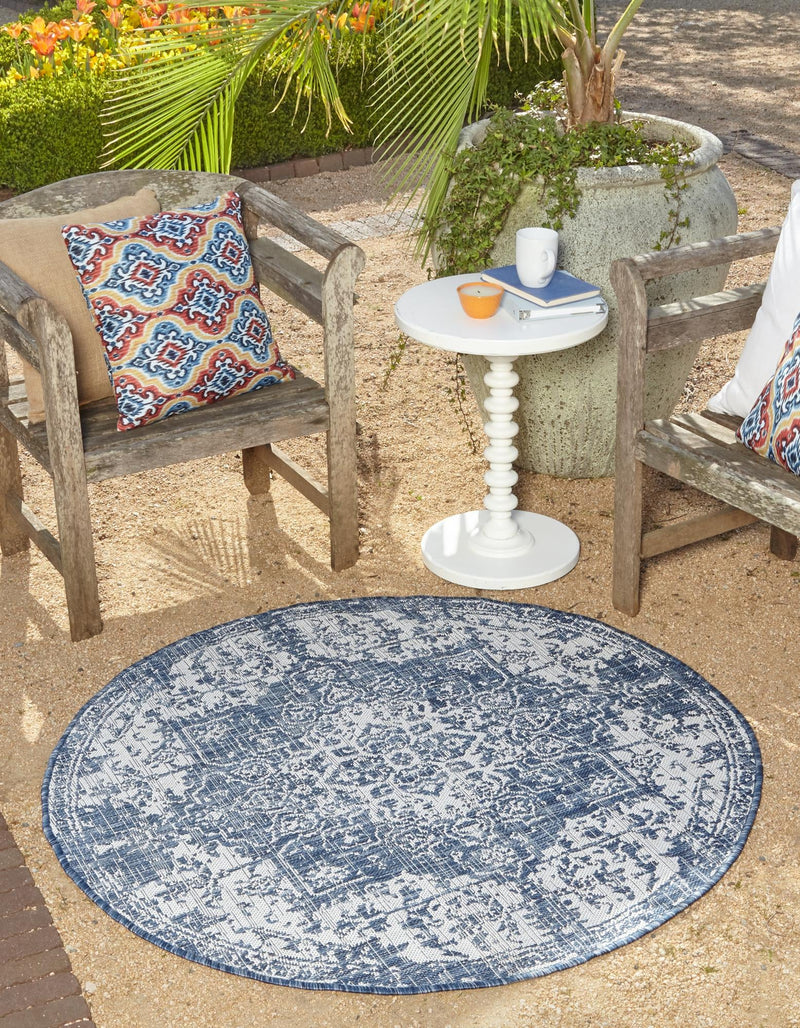Urban Oasis Rugs Collection Area Rug - Penthouse (Blue) Round Blue lifestyle 0