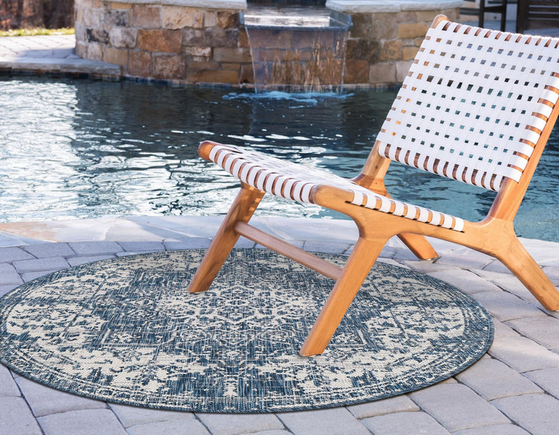 Urban Oasis Rugs Collection Area Rug - Penthouse (Blue) Round Blue lifestyle 5
