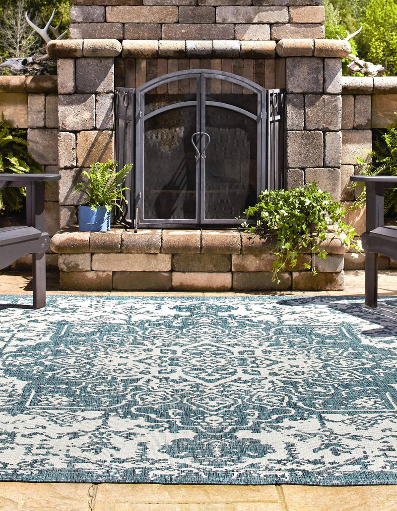 Urban Oasis Rugs Collection Area Rug - Penthouse (Teal) Square Teal lifestyle 2