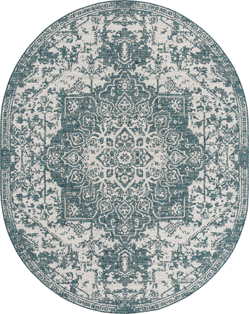 Urban Oasis Rugs Collection Area Rug - Penthouse (Teal) Oval Teal Main