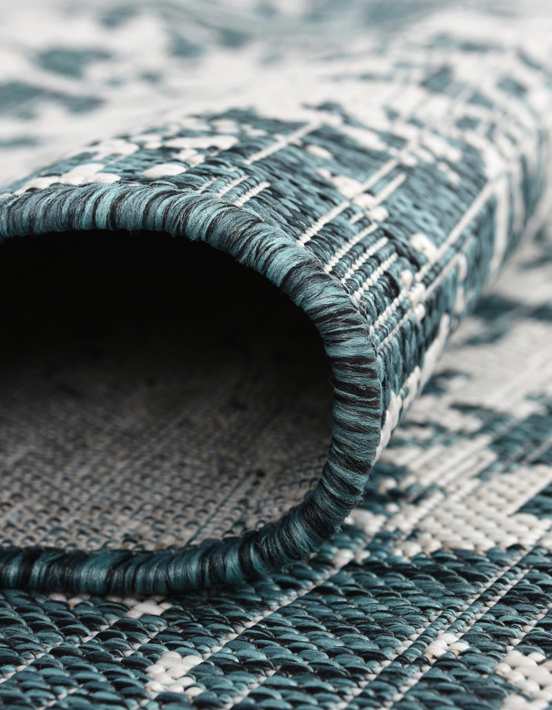 Urban Oasis Rugs Collection Area Rug - Penthouse (Teal) Round Teal lifestyle 7