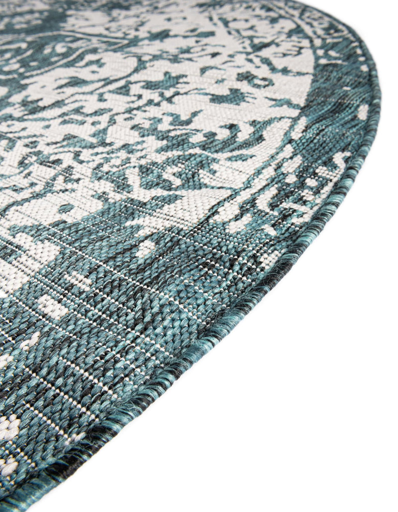 Urban Oasis Rugs Collection Area Rug - Penthouse (Teal) Round Teal lifestyle 10
