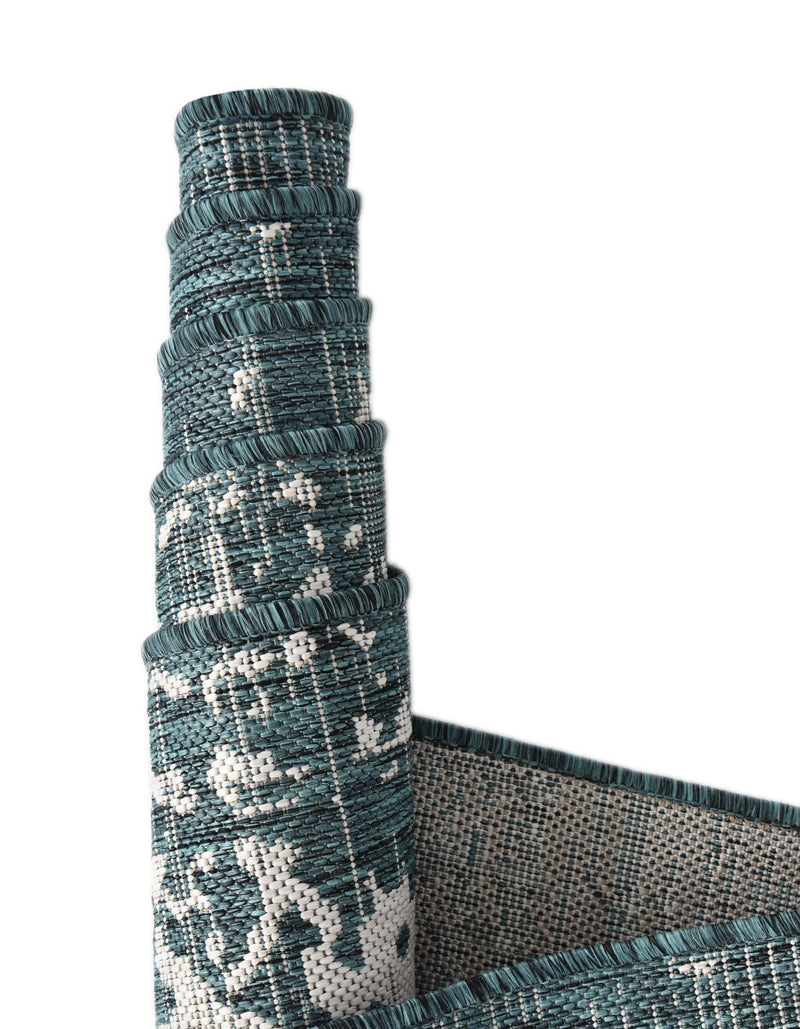 Urban Oasis Rugs Collection Area Rug - Penthouse (Teal) Round Teal lifestyle 18