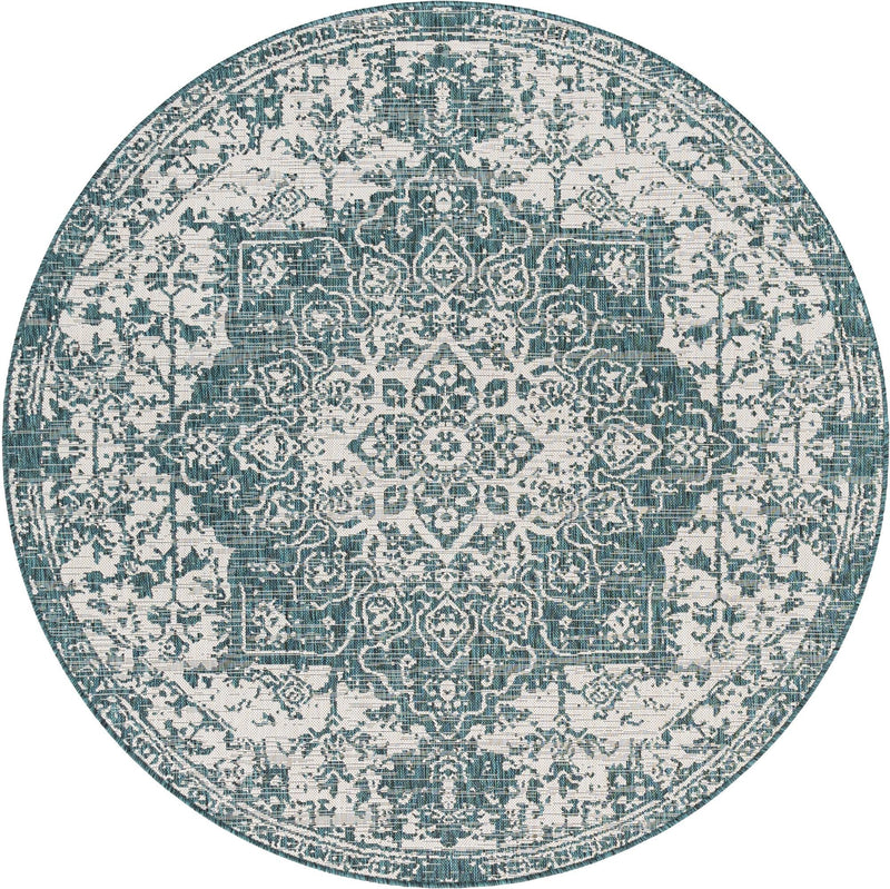 Urban Oasis Rugs Collection Area Rug - Penthouse (Teal) Round Teal Main