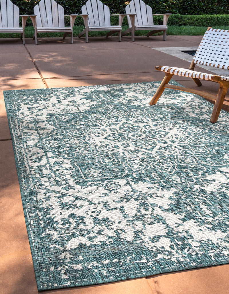 Urban Oasis Rugs Collection Area Rug - Penthouse (Teal) Rectangle Teal lifestyle 0
