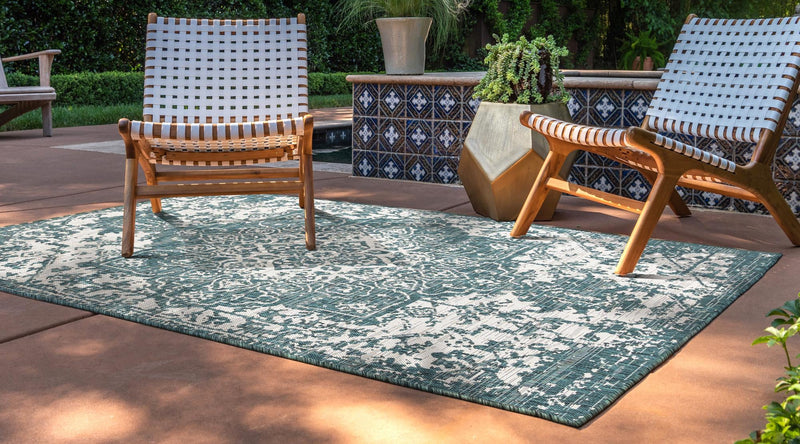 Urban Oasis Rugs Collection Area Rug - Penthouse (Teal) Rectangle Teal lifestyle 2