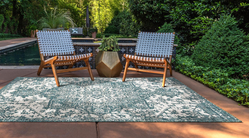 Urban Oasis Rugs Collection Area Rug - Penthouse (Teal) Rectangle Teal lifestyle 3