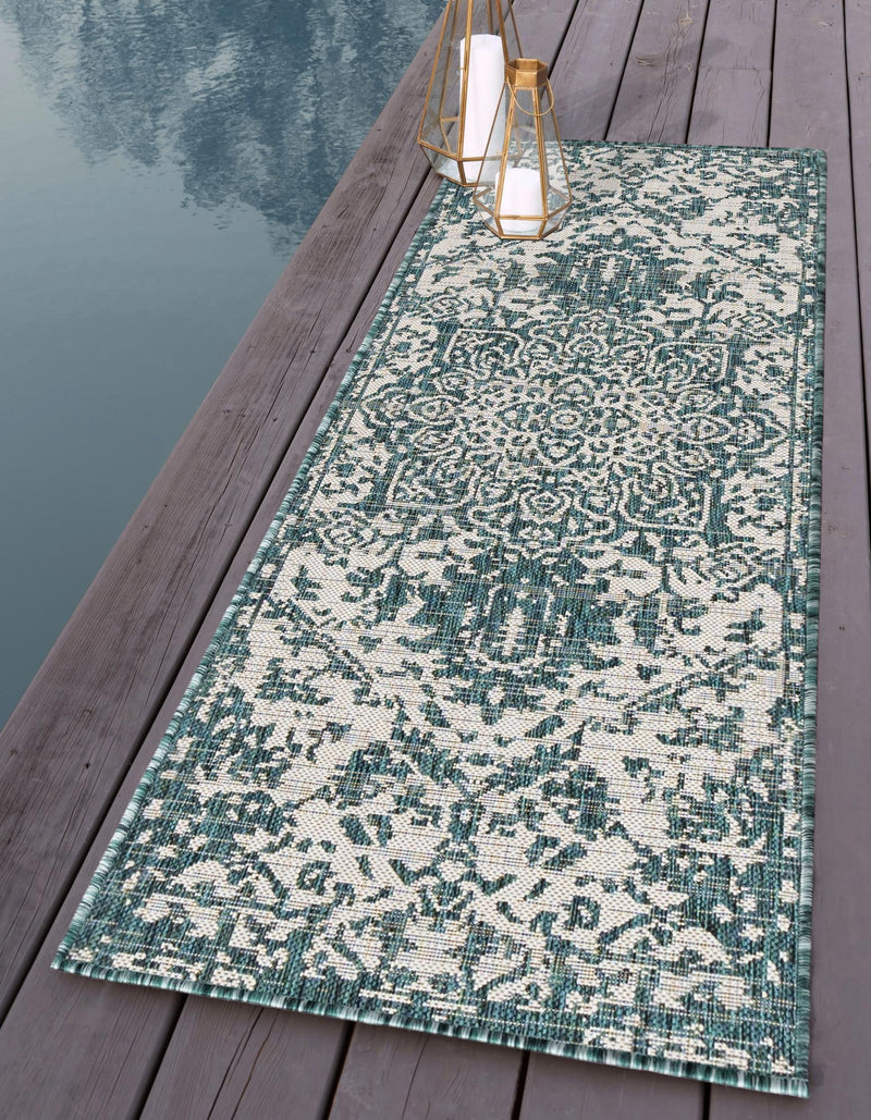 Urban Oasis Rugs Collection Area Rug - Penthouse (Teal) Runner Teal lifestyle 0