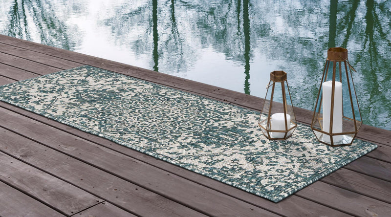 Urban Oasis Rugs Collection Area Rug - Penthouse (Teal) Runner Teal lifestyle 2