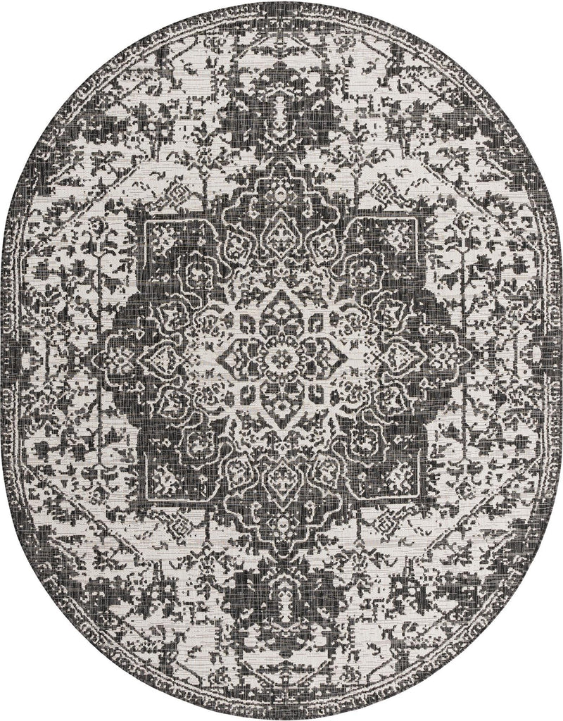 Urban Oasis Rugs Collection Area Rug - Penthouse (Charcoal Gray) Oval Charcoal Gray Main