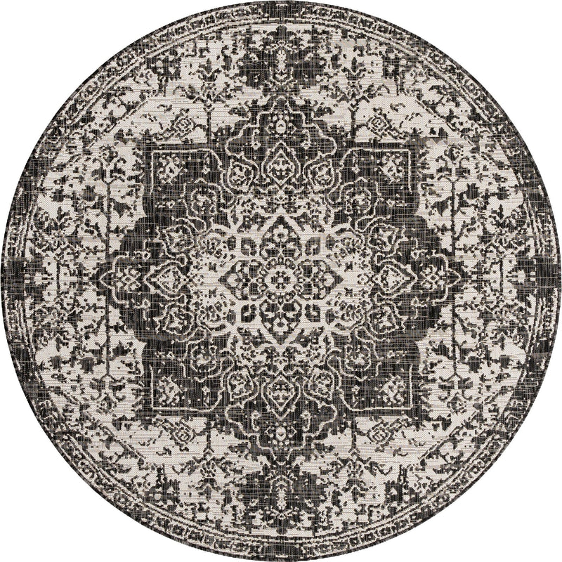Urban Oasis Rugs Collection Area Rug - Penthouse (Charcoal Gray) Round Charcoal Gray Main