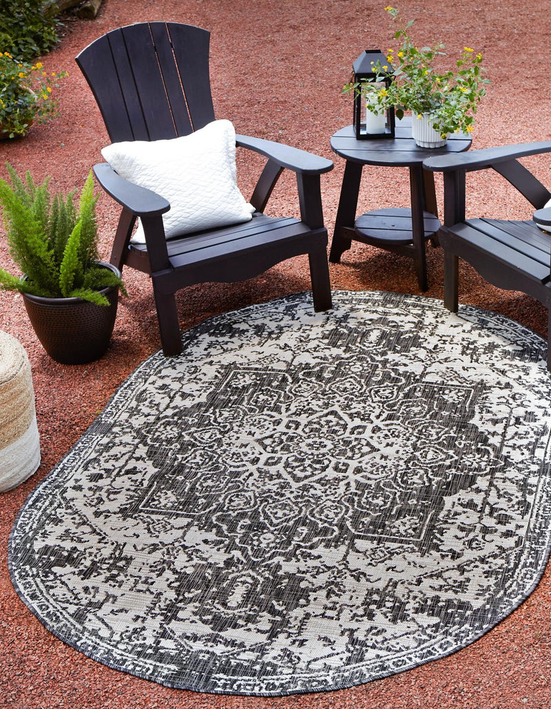 Urban Oasis Rugs Collection Area Rug - Penthouse (Charcoal Gray) Oval Charcoal Gray lifestyle 0