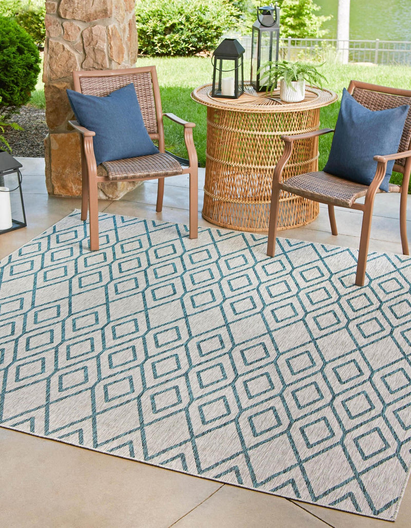 Urban Oasis Rugs Collection Area Rug - Boulevard (Gray Teal) Square Gray Teal lifestyle 0