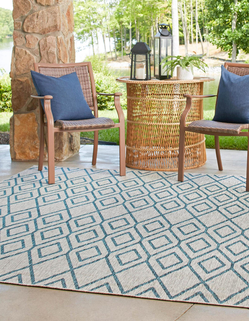 Urban Oasis Rugs Collection Area Rug - Boulevard (Gray Teal) Square Gray Teal lifestyle 2
