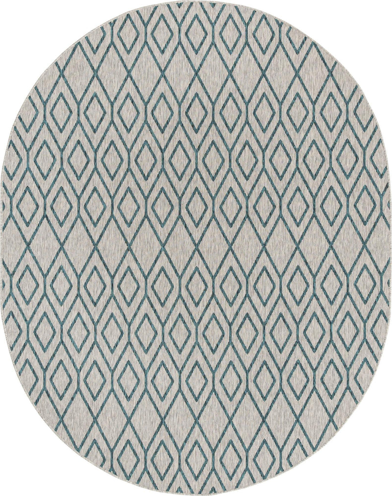 Urban Oasis Rugs Collection Area Rug - Boulevard (Gray Teal) Oval Gray Teal Main