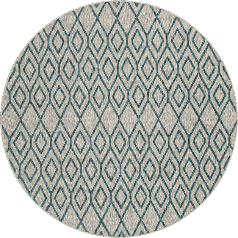 Urban Oasis Rugs Collection Area Rug - Boulevard (Gray Teal) Round Gray Teal Main