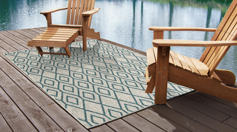 Urban Oasis Rugs Collection Area Rug - Boulevard (Gray Teal) Rectangle Gray Teal lifestyle 2