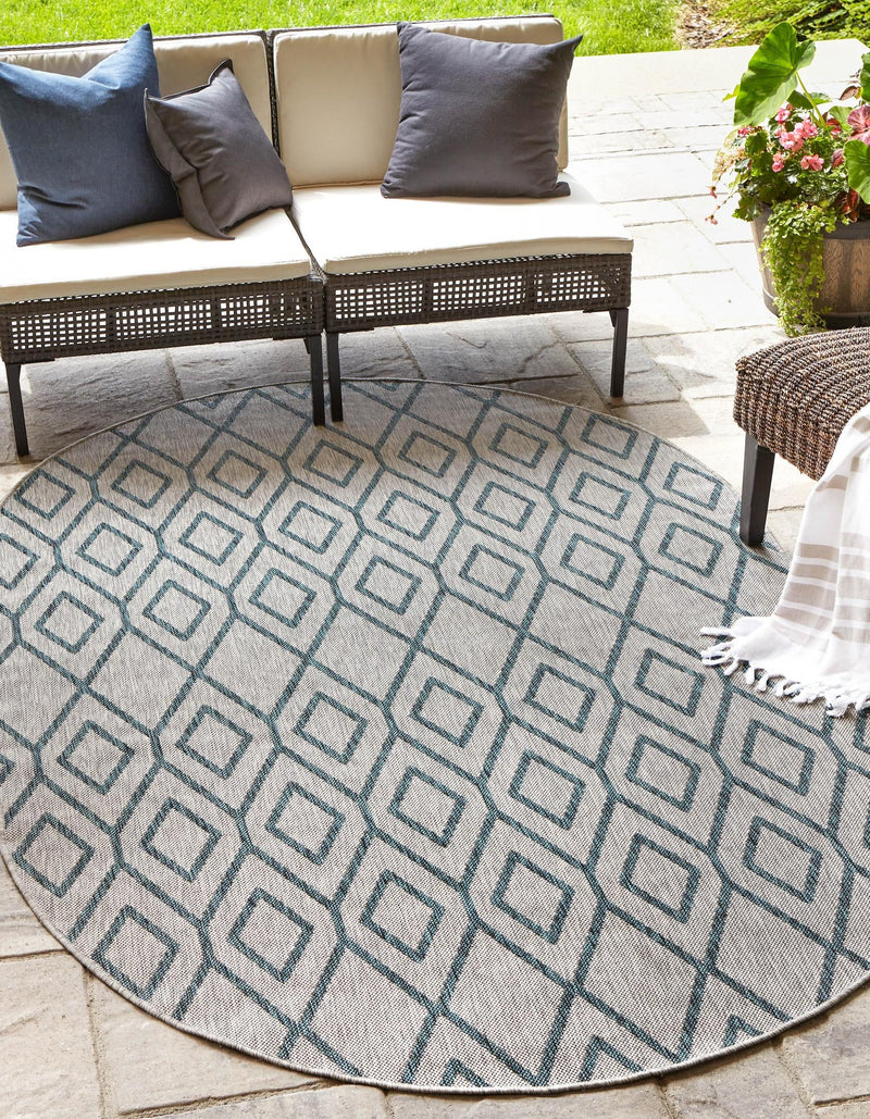 Urban Oasis Rugs Collection Area Rug - Boulevard (Gray Teal) Oval Gray Teal lifestyle 0