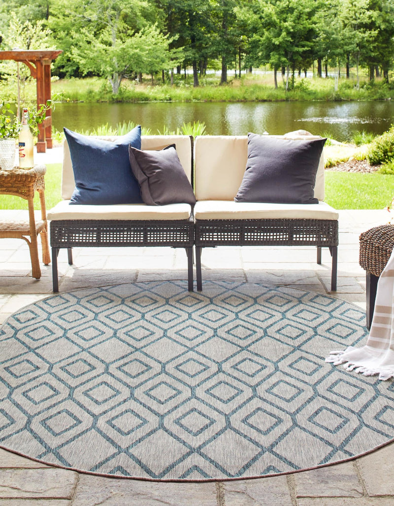 Urban Oasis Rugs Collection Area Rug - Boulevard (Gray Teal) Oval Gray Teal lifestyle 2