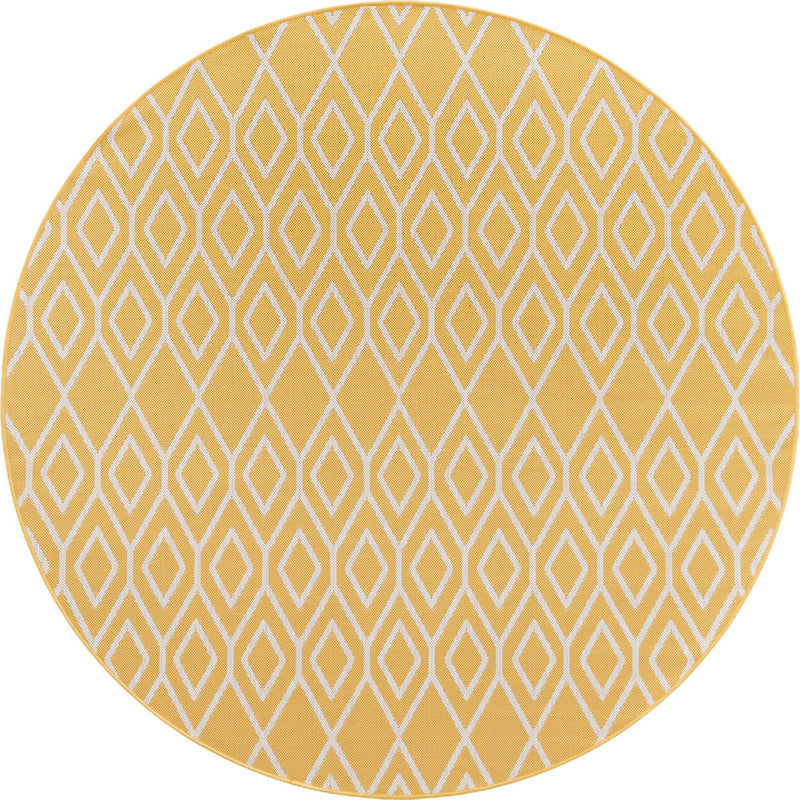 Urban Oasis Rugs Collection Area Rug - Boulevard (Yellow Ivory) Round Yellow Ivory Main