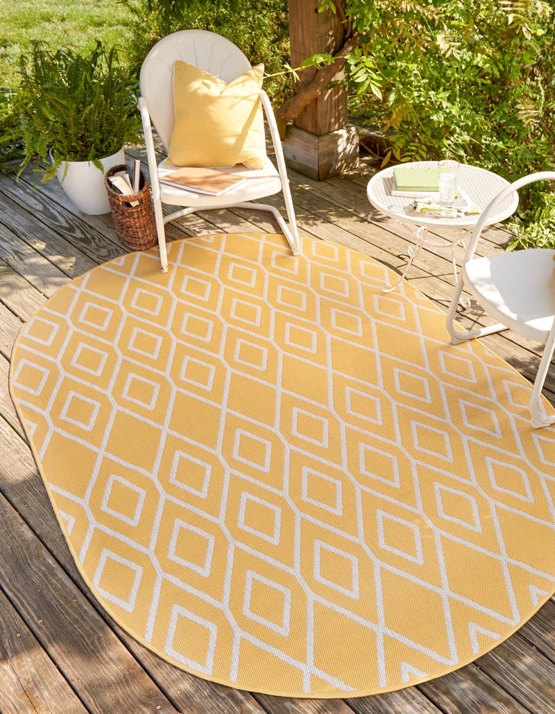 Urban Oasis Rugs Collection Area Rug - Boulevard (Yellow Ivory) Oval Yellow Ivory lifestyle 0