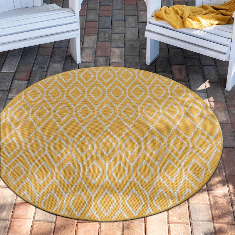 Urban Oasis Rugs Collection Area Rug - Boulevard (Yellow Ivory) Round Yellow Ivory lifestyle 0