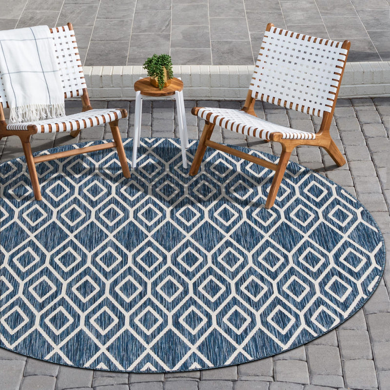 Urban Oasis Rugs Collection Area Rug - Boulevard (Blue) Round Blue lifestyle 0