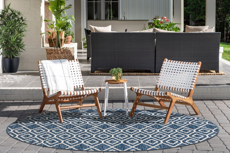 Urban Oasis Rugs Collection Area Rug - Boulevard (Blue) Round Blue lifestyle 2
