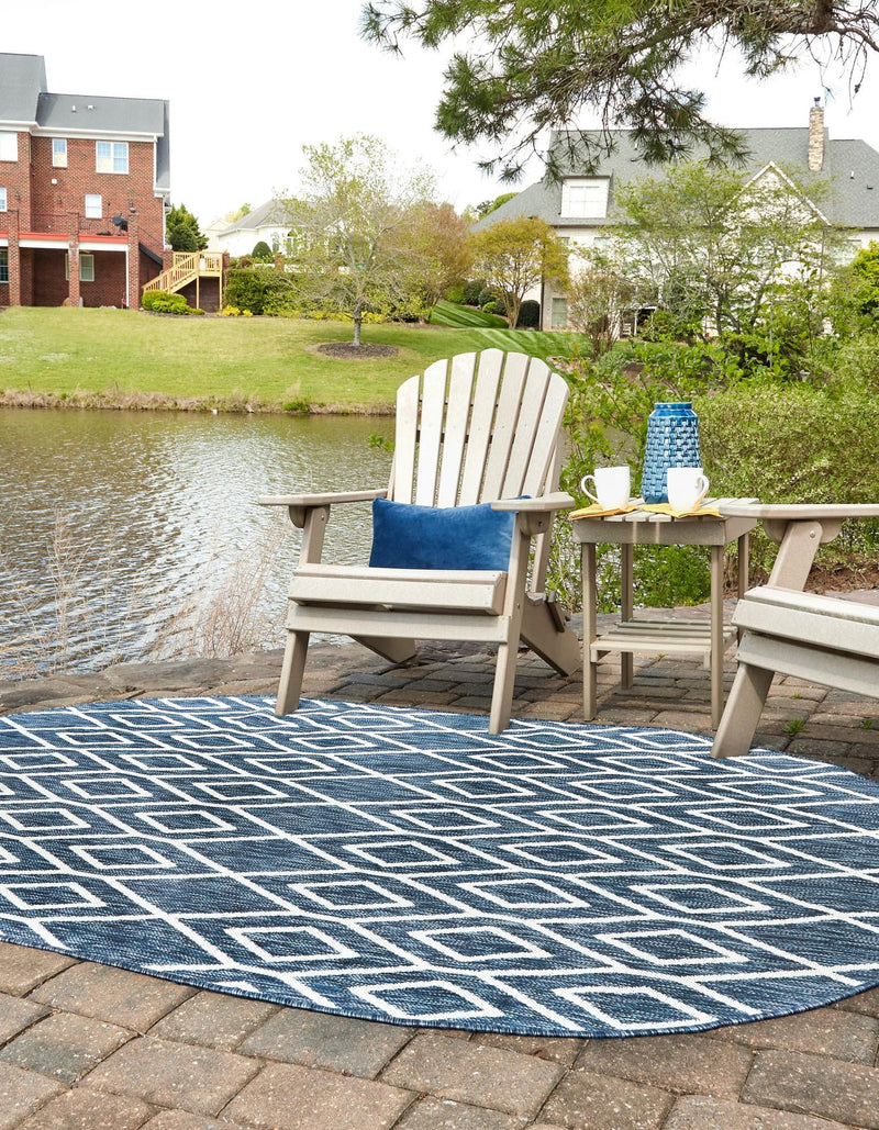 Urban Oasis Rugs Collection Area Rug - Boulevard (Blue) Oval Blue lifestyle 2