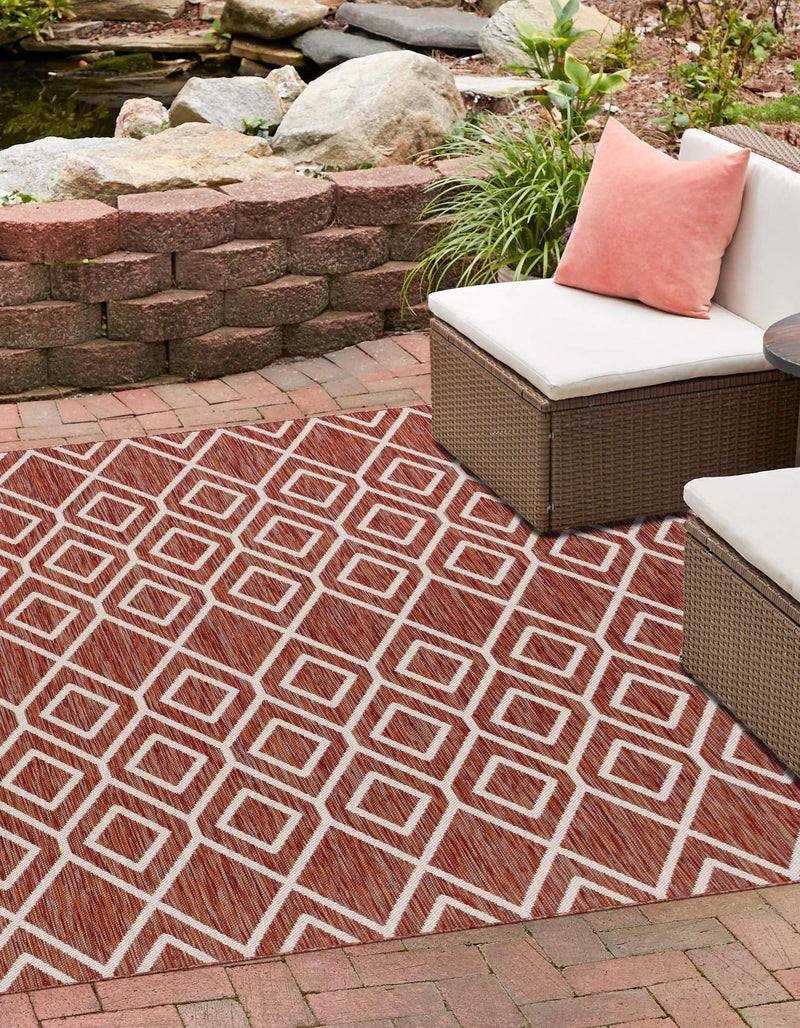 Urban Oasis Rugs Collection Area Rug - Boulevard (Rust Red) Square Rust Red lifestyle 0