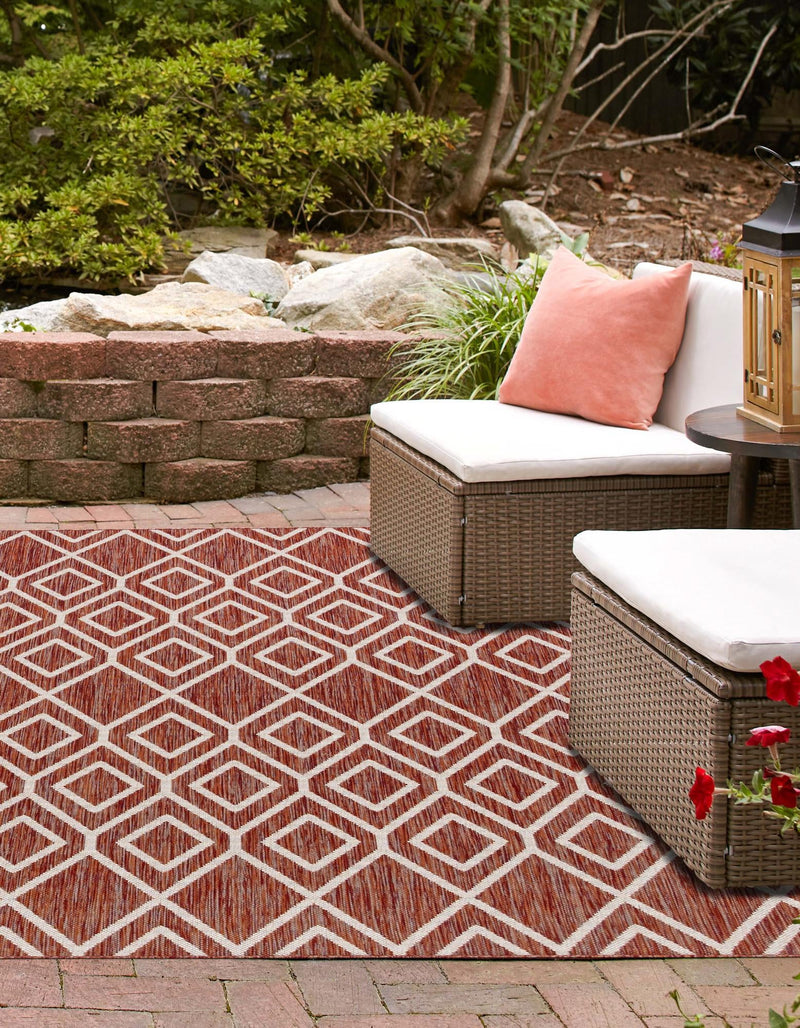 Urban Oasis Rugs Collection Area Rug - Boulevard (Rust Red) Square Rust Red lifestyle 2