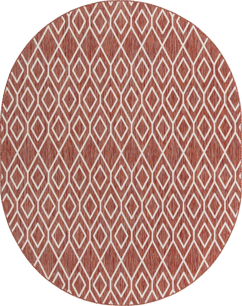 Urban Oasis Rugs Collection Area Rug - Boulevard (Rust Red) Oval Rust Red Main