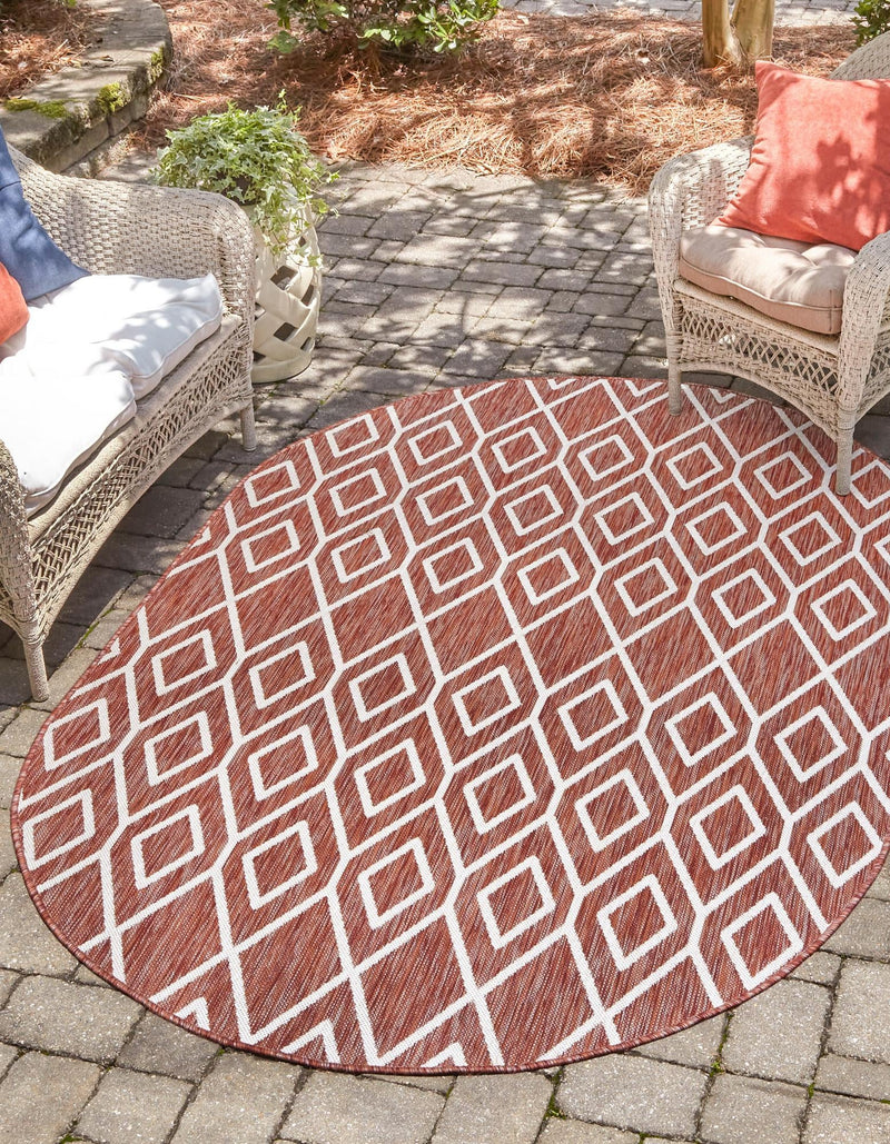 Urban Oasis Rugs Collection Area Rug - Boulevard (Rust Red) Oval Rust Red lifestyle 0