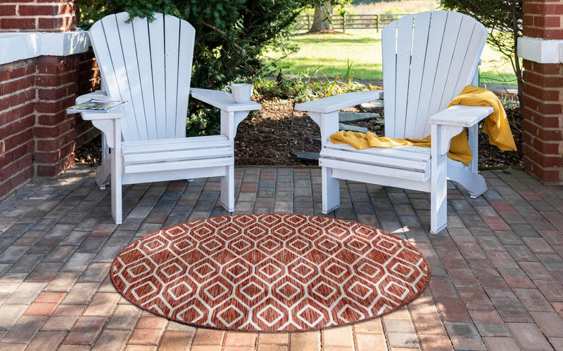 Urban Oasis Rugs Collection Area Rug - Boulevard (Rust Red) Round Rust Red lifestyle 3