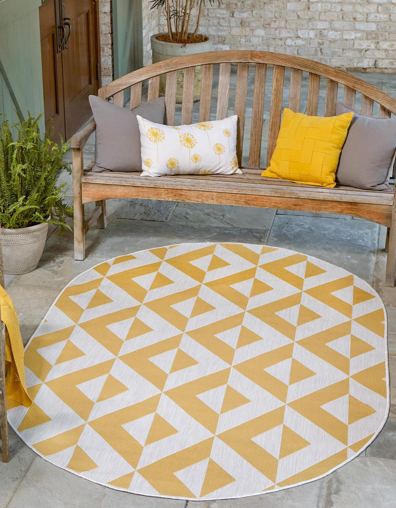 Urban Oasis Rugs Collection Area Rug - Highrise (Yellow) Oval Yellow lifestyle 0