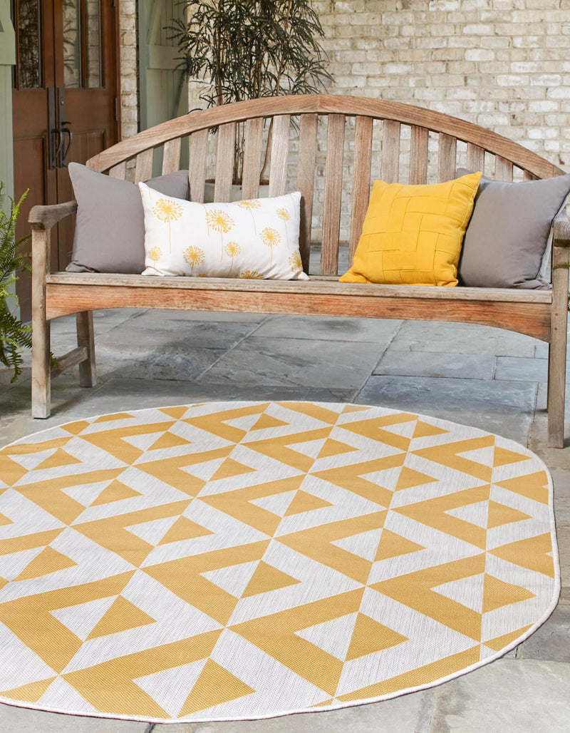 Urban Oasis Rugs Collection Area Rug - Highrise (Yellow) Oval Yellow lifestyle 2